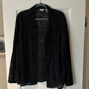 Laura Ashley Black Sheer Embroidered Jacket